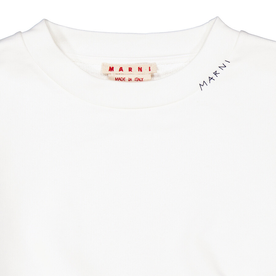 Marni White Drawstring Jersey Sweatshirt - 2