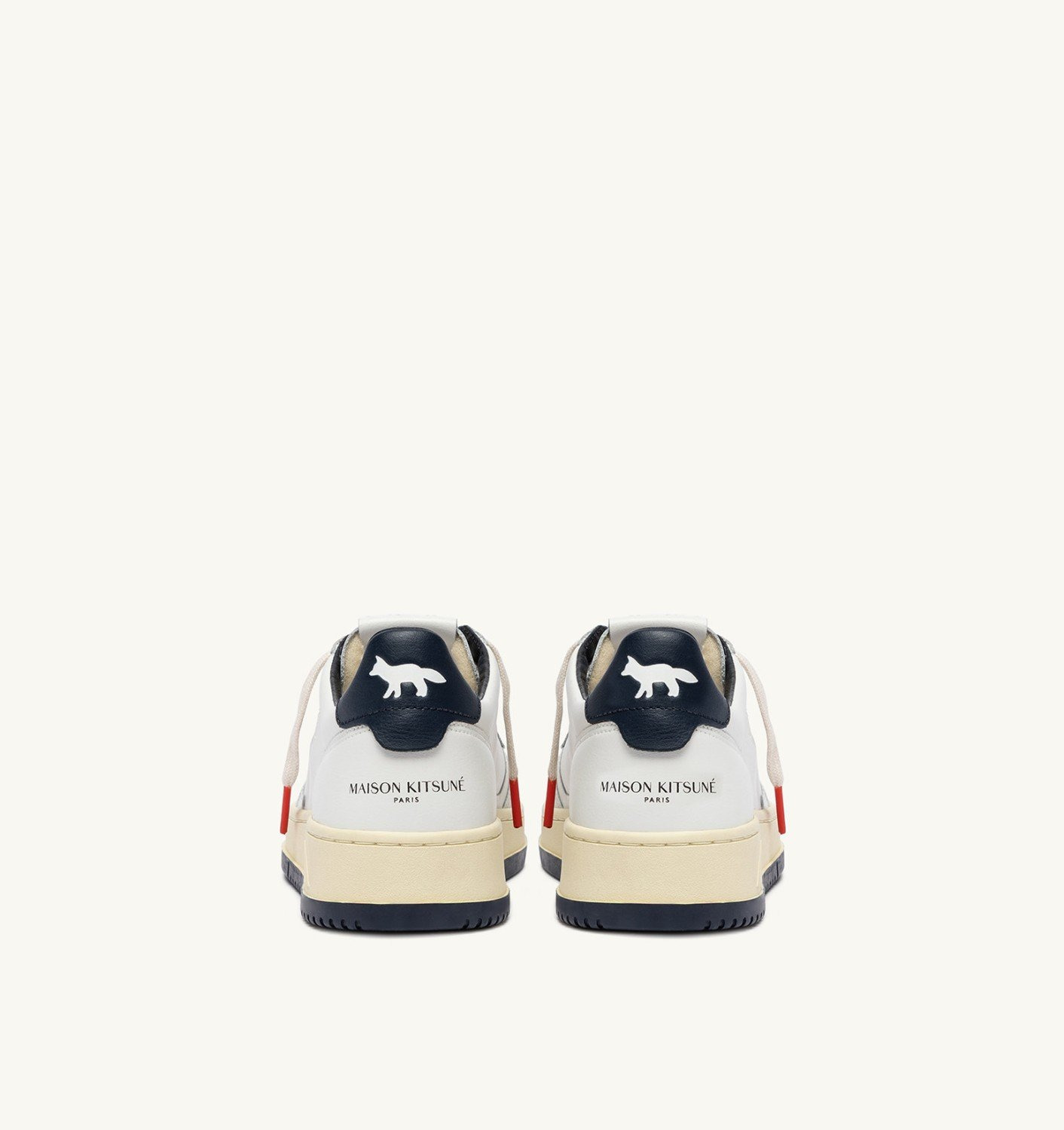 MEDALIST LOW 'MAISON KITSUNÉ' SNEAKERS IN WHITE AND BLUE LEATHER - 5