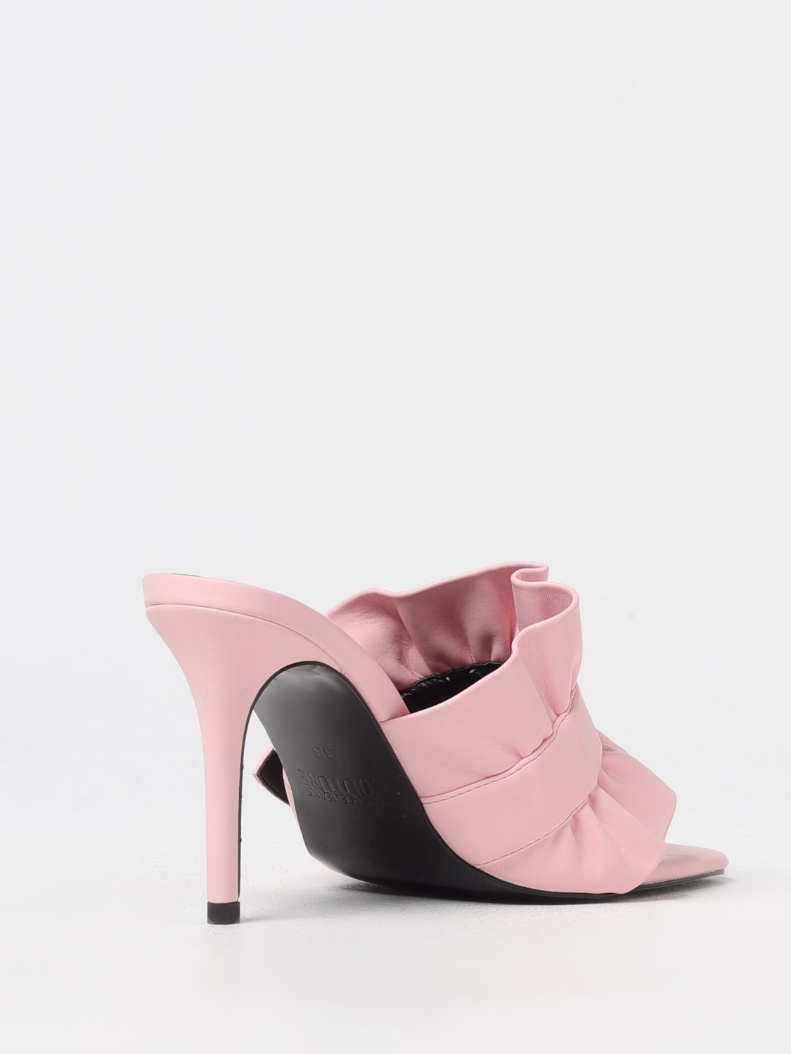 Versace Jeans Couture Emily synthetic leather heeled mules with Baroque buckle - 3