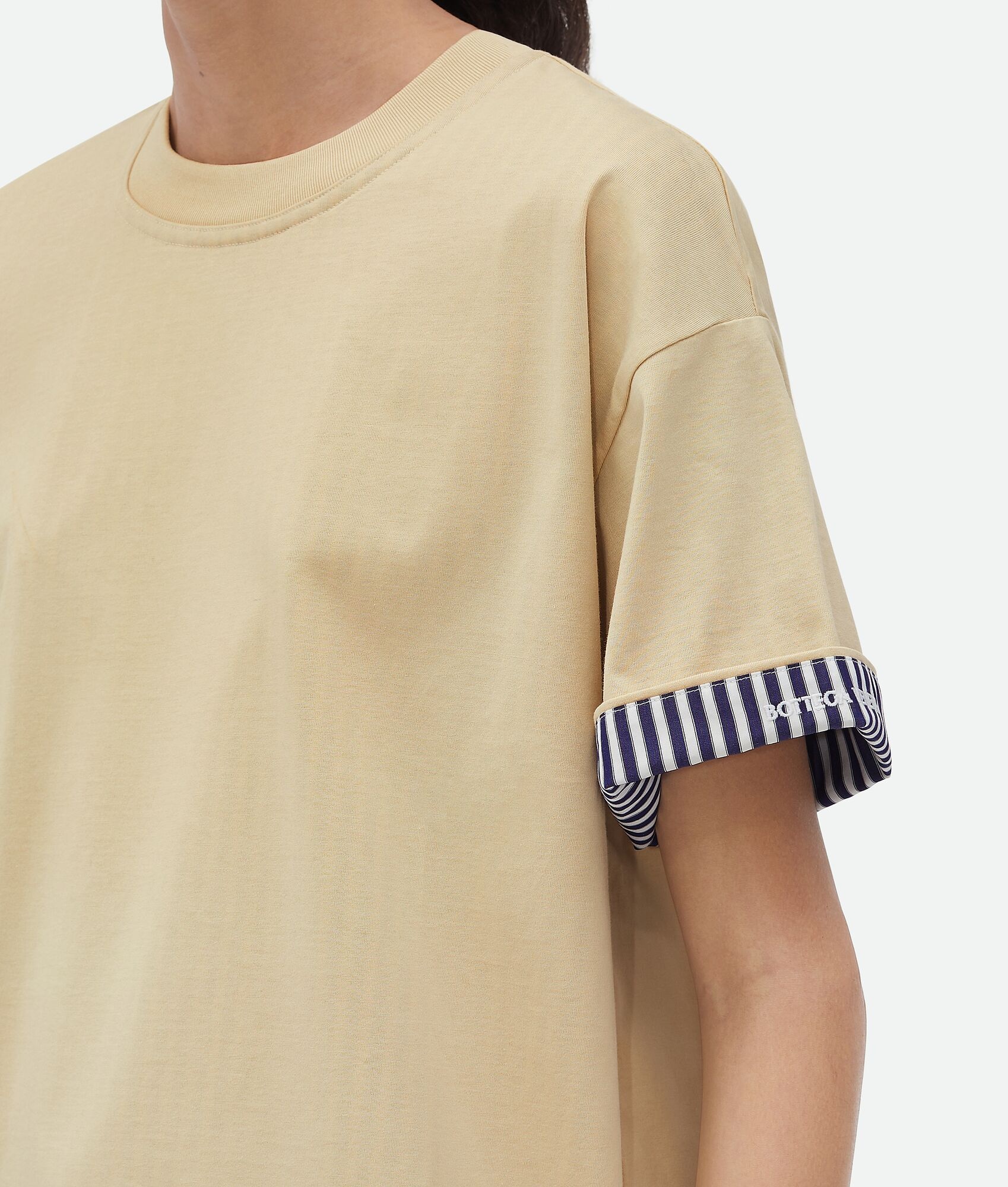 Double Layer Striped Cotton T-Shirt - 4