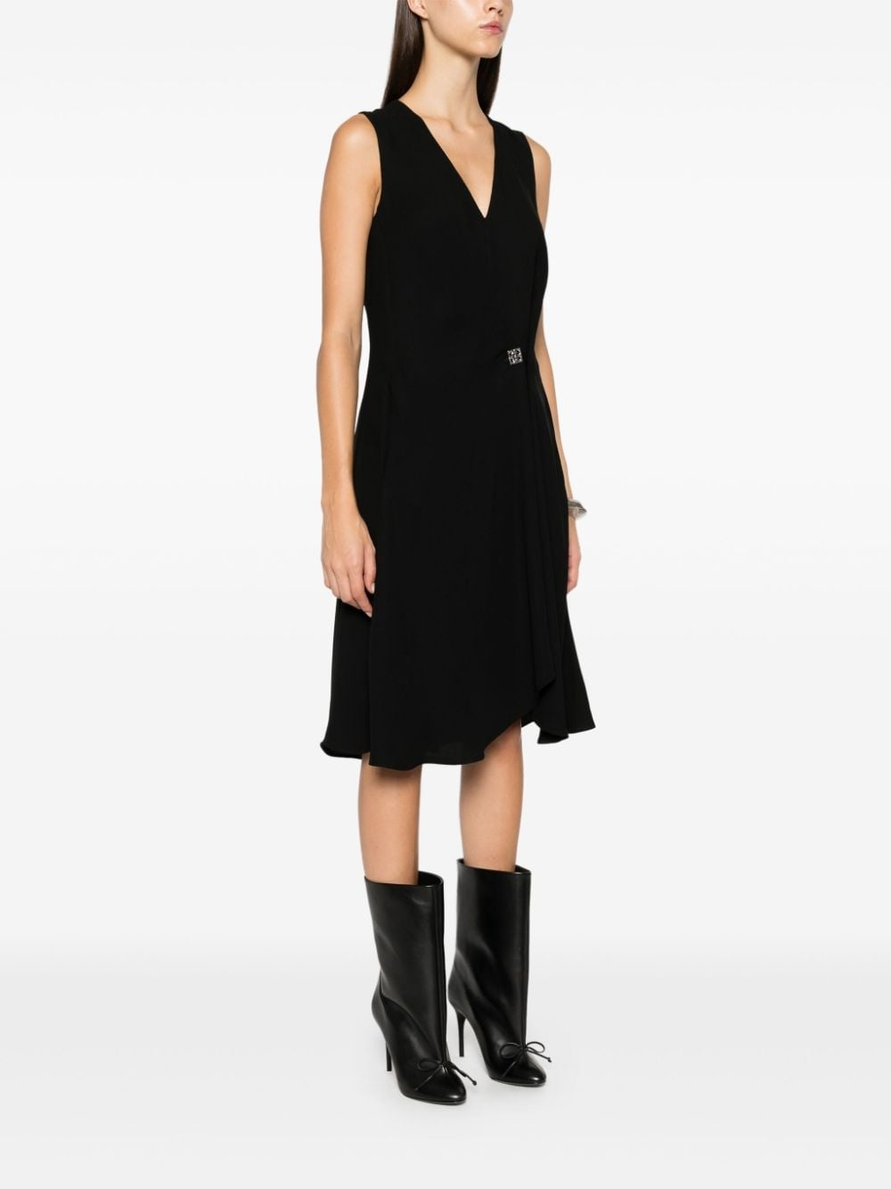 4G-motif crepe midi dress - 3
