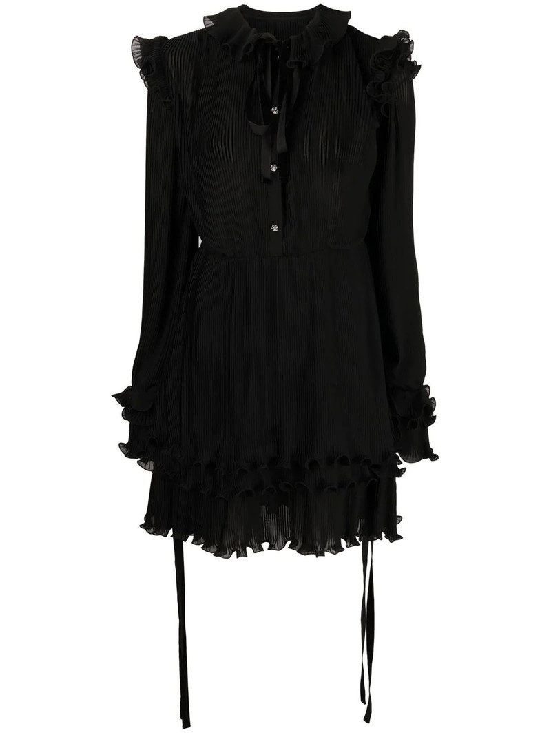 ruffled plissé midi dress 1