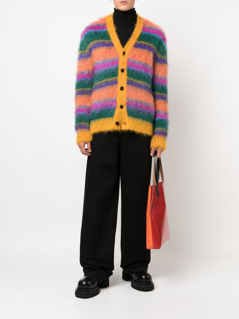 Marni stripe-print cardigan outlook