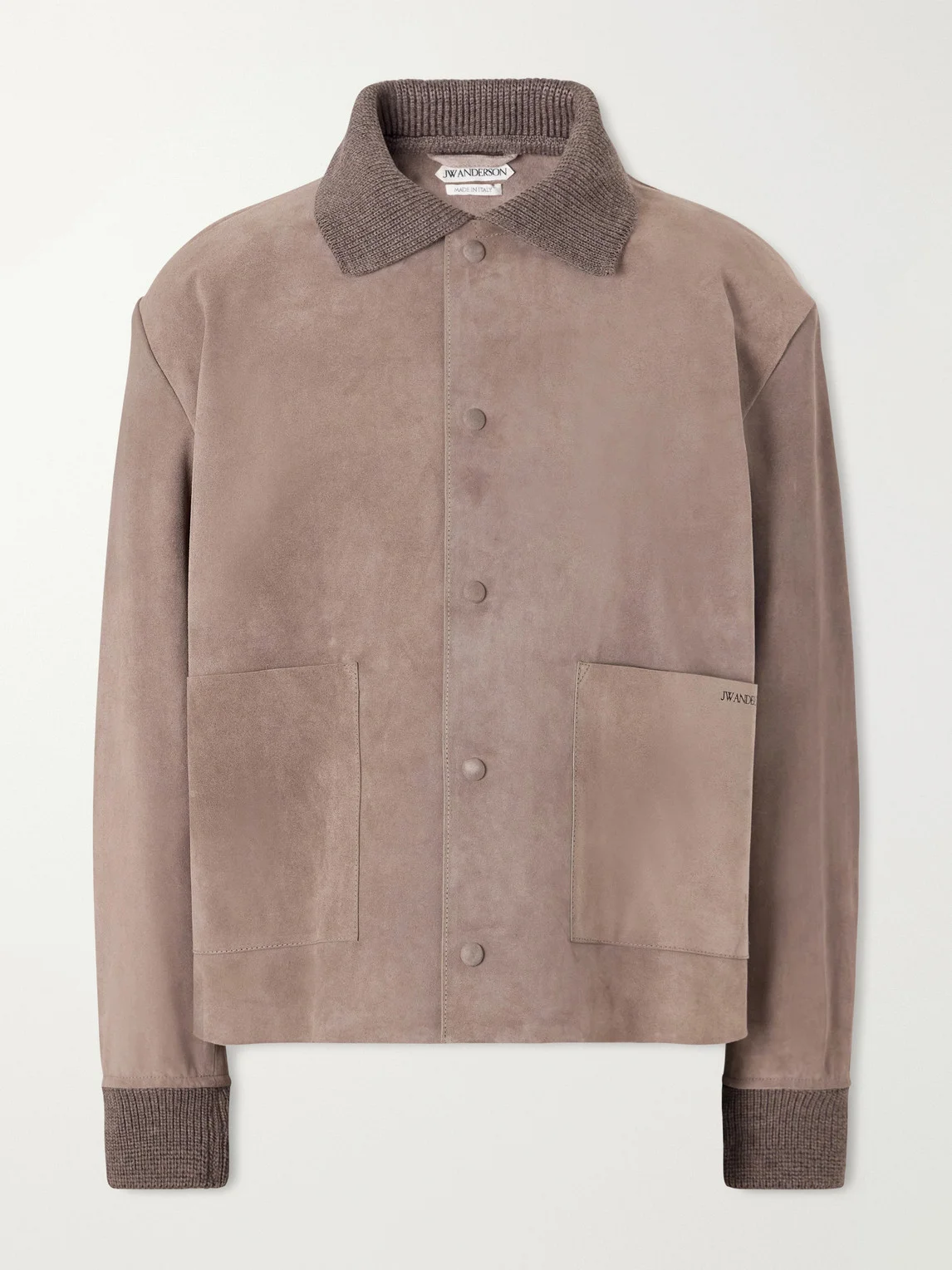 Wool-Trimmed Suede Jacket - 1