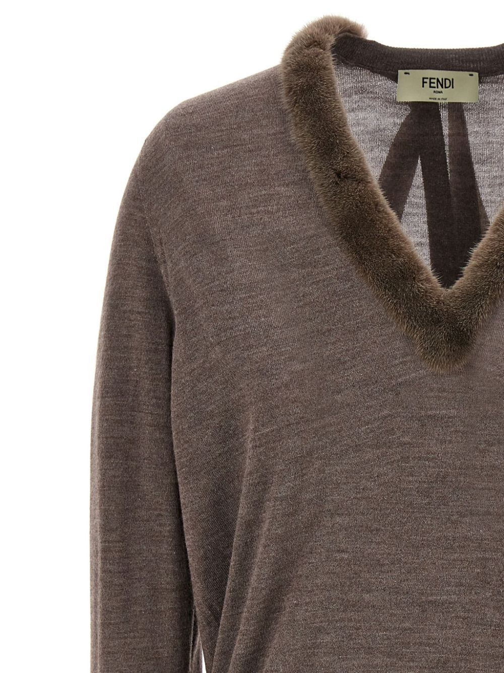 Fendi Women Wool And Silk V-Neck Jumper - 4