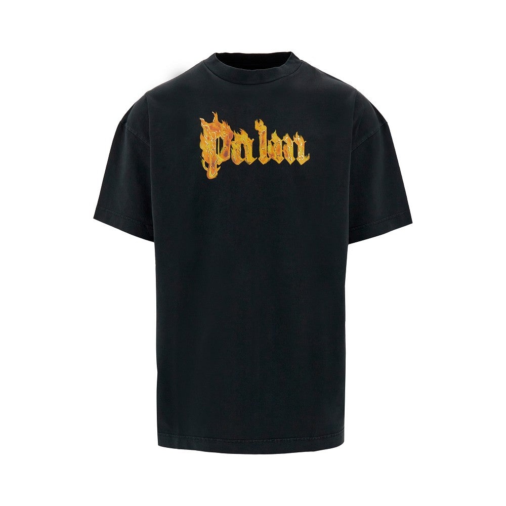 BURNING LOGO PRINT T-SHIRT - 1