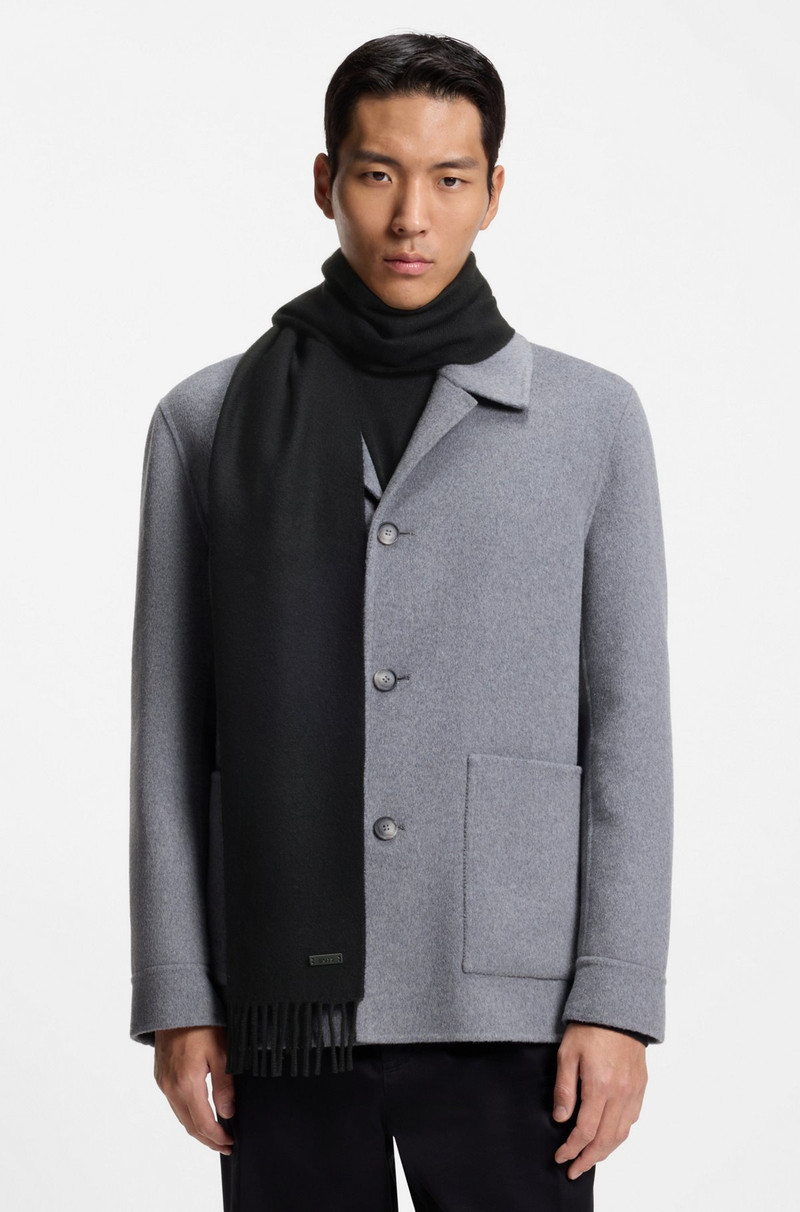 BOSS CASHMERE SCARF WITH TWISTED FRINGES outlook