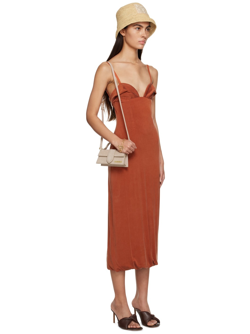 Orange Le Raphia 'La Robe Praia' Midi Dress - 2