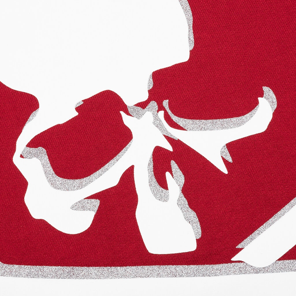 LOGO AND SKULL HOODIE - RED - 5