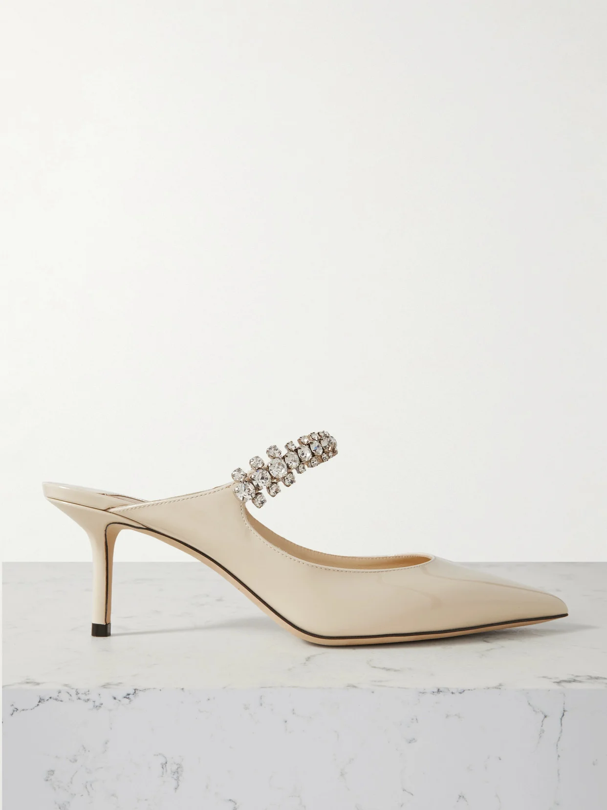 Bing 65 Crystal-embellished Patent-leather Mules - 1