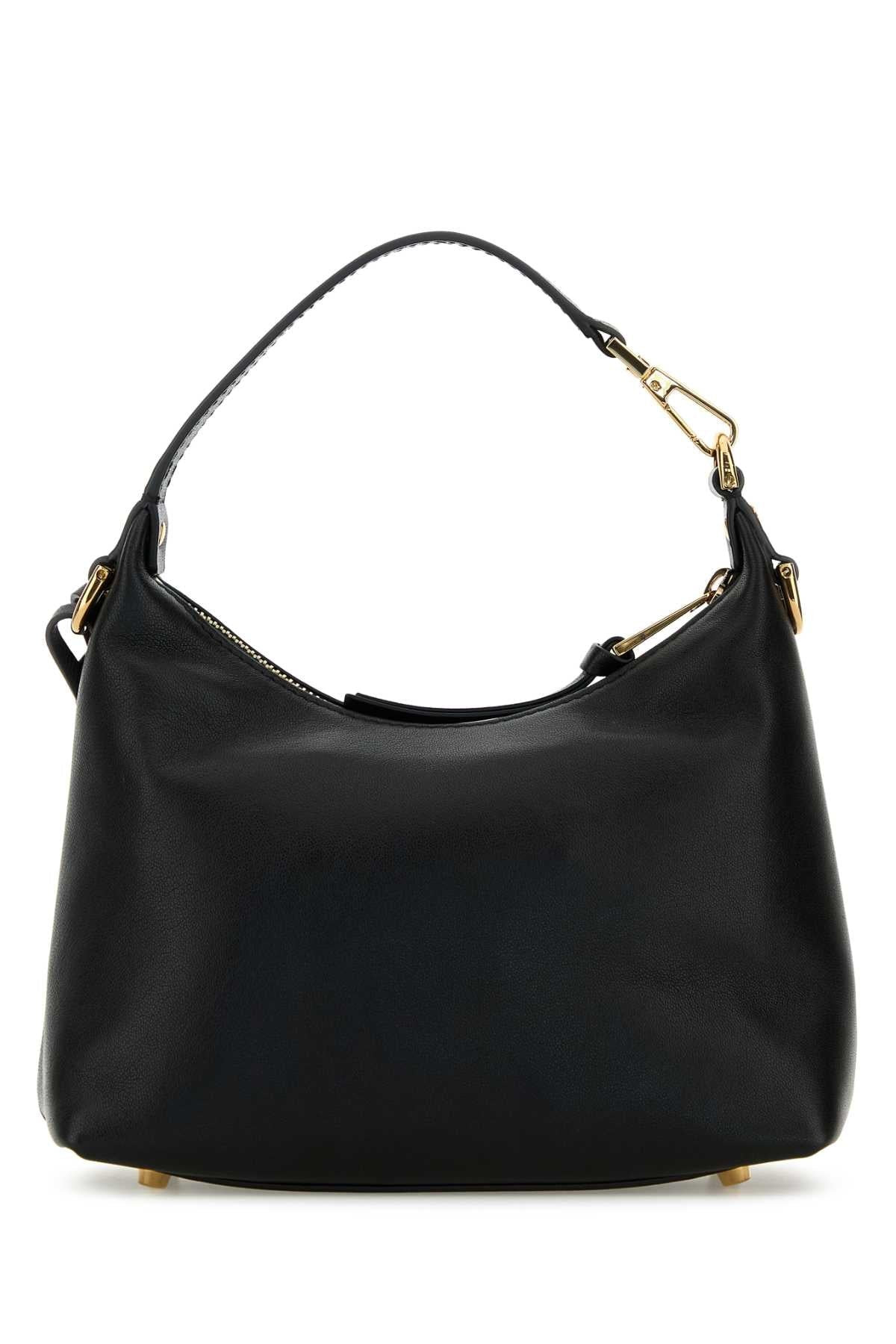 Versace Women Black Leather Hobo Versace Tag Handbag - 3