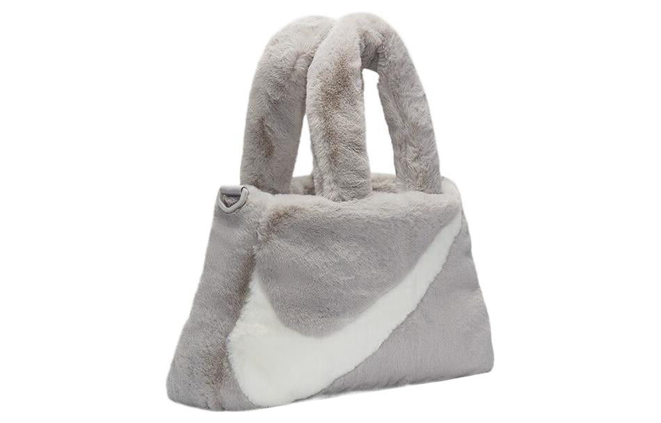 Nike NSW Faux Fur Tote Bag 'Grey White' DQ5804-012 - 3