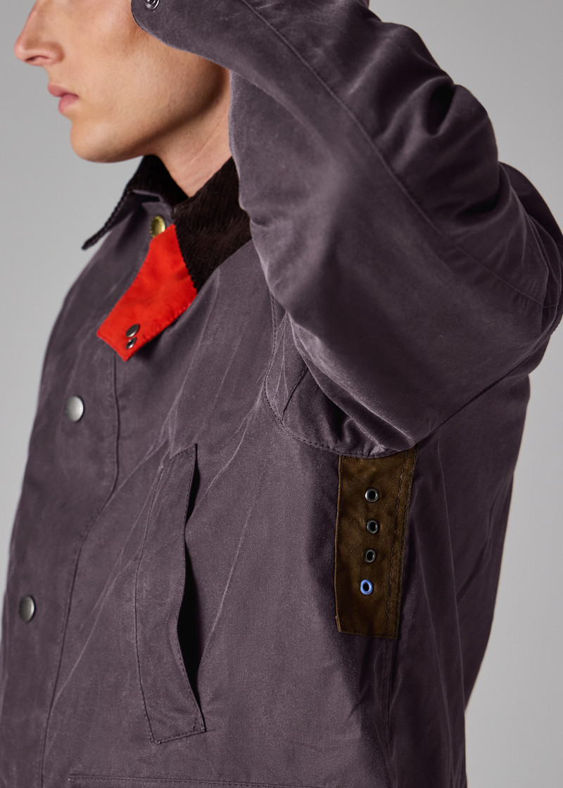 Paul Smith loves Barbour - Grey Lilac Oversized Bedale Wax Jacket 12
