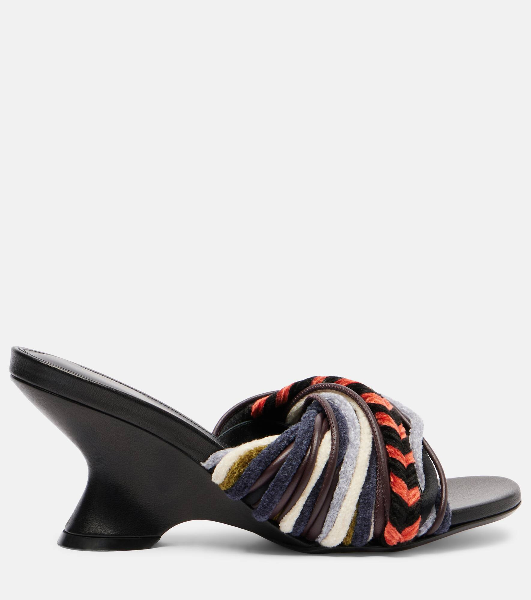 75 braided wedge mules - 4