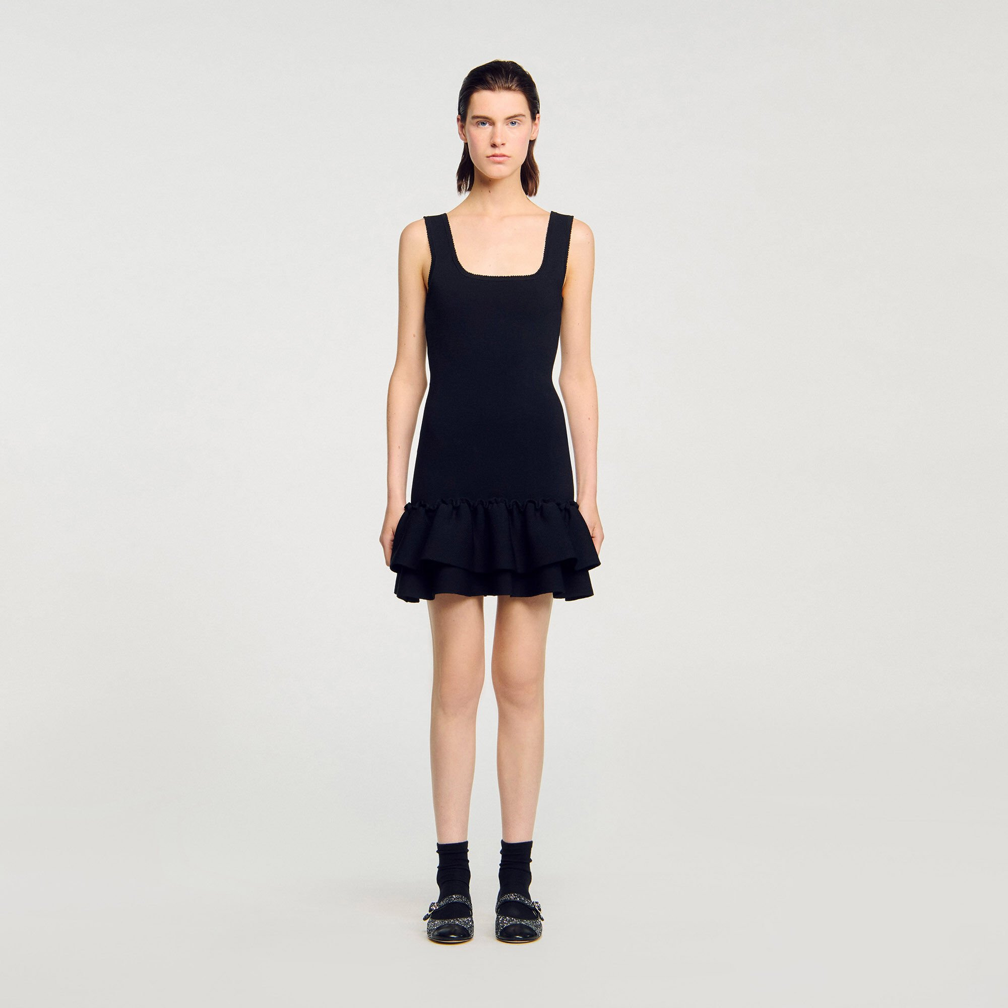 MINI KNIT DRESS WITH RUFFLES - 2