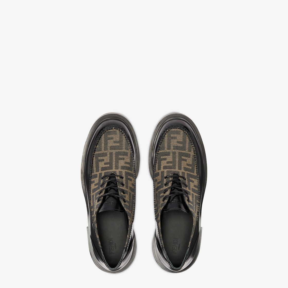 Fendi Men's Embossed FF-Monogram Leather Oxfords