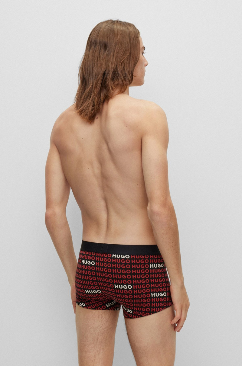 HUGO TWO-PACK OF STRETCH-COTTON TRUNKS WITH LOGO WAISTBANDS outlook