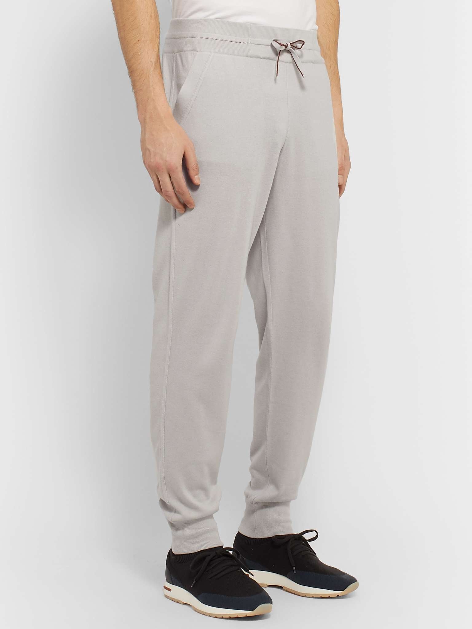 Portland Tapered Mélange Cashmere and Silk-Blend Sweatpants - 4