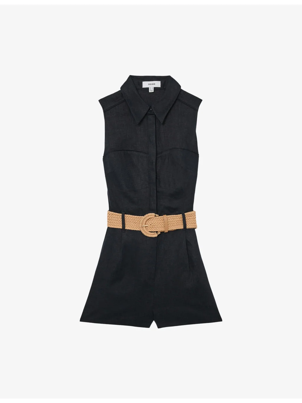 Taylor Belted-Waist Linen Playsuit - 1