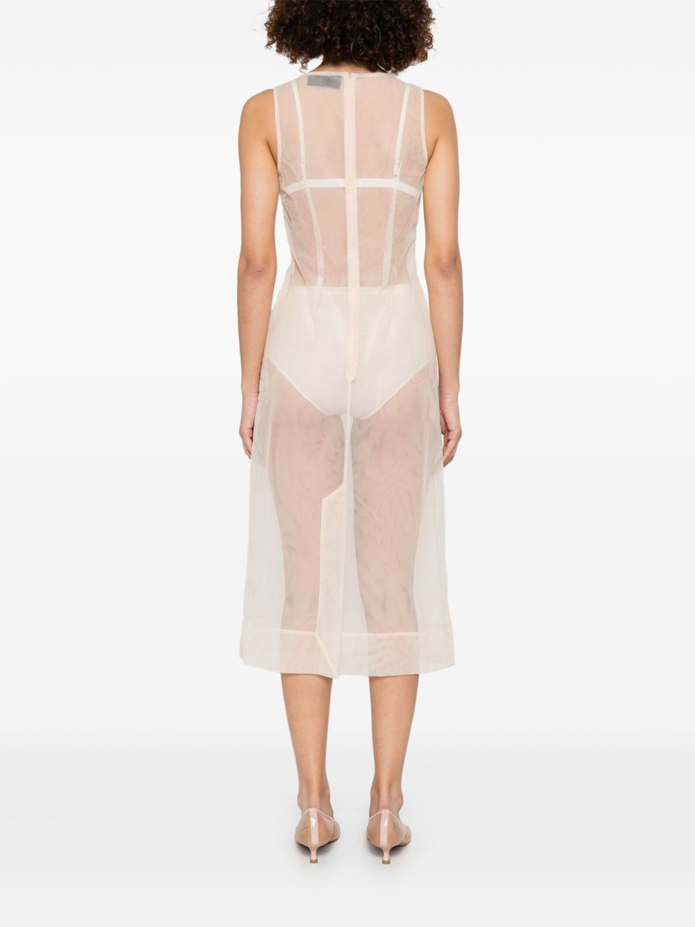 embellished square-neck dress - 4