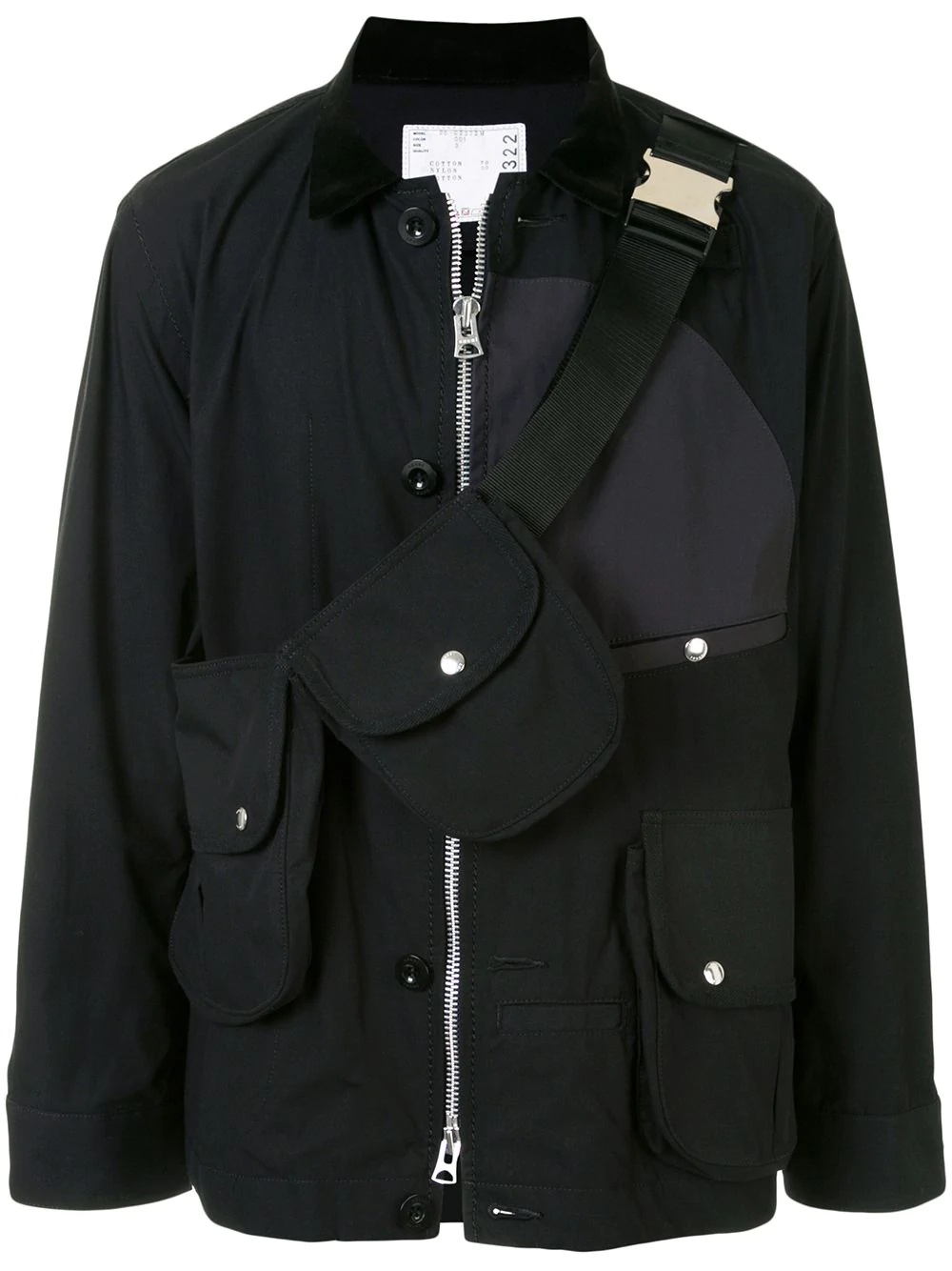 belt bag zip-up jacket - 1