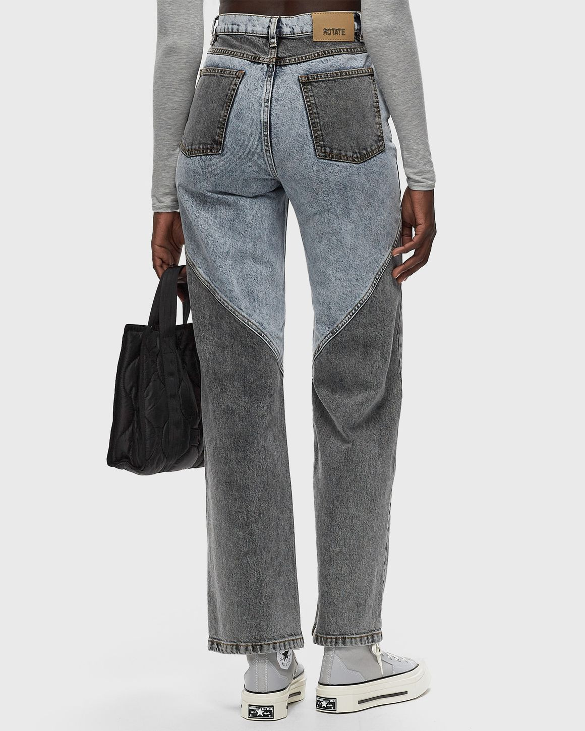 Straight Patchwork Jeans - 3