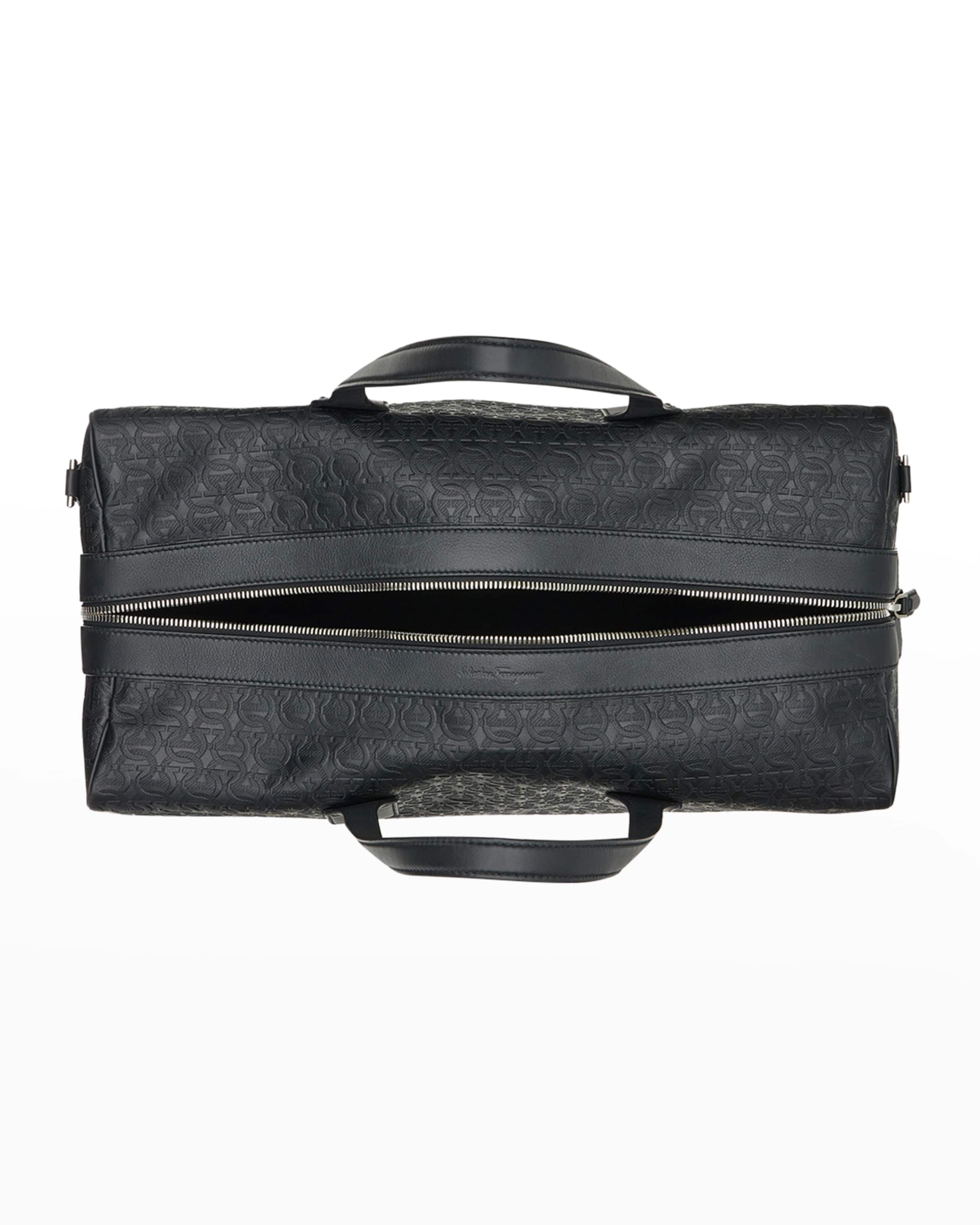 Men's Gancini-Embossed Leather Weekender Duffel Bag - 4