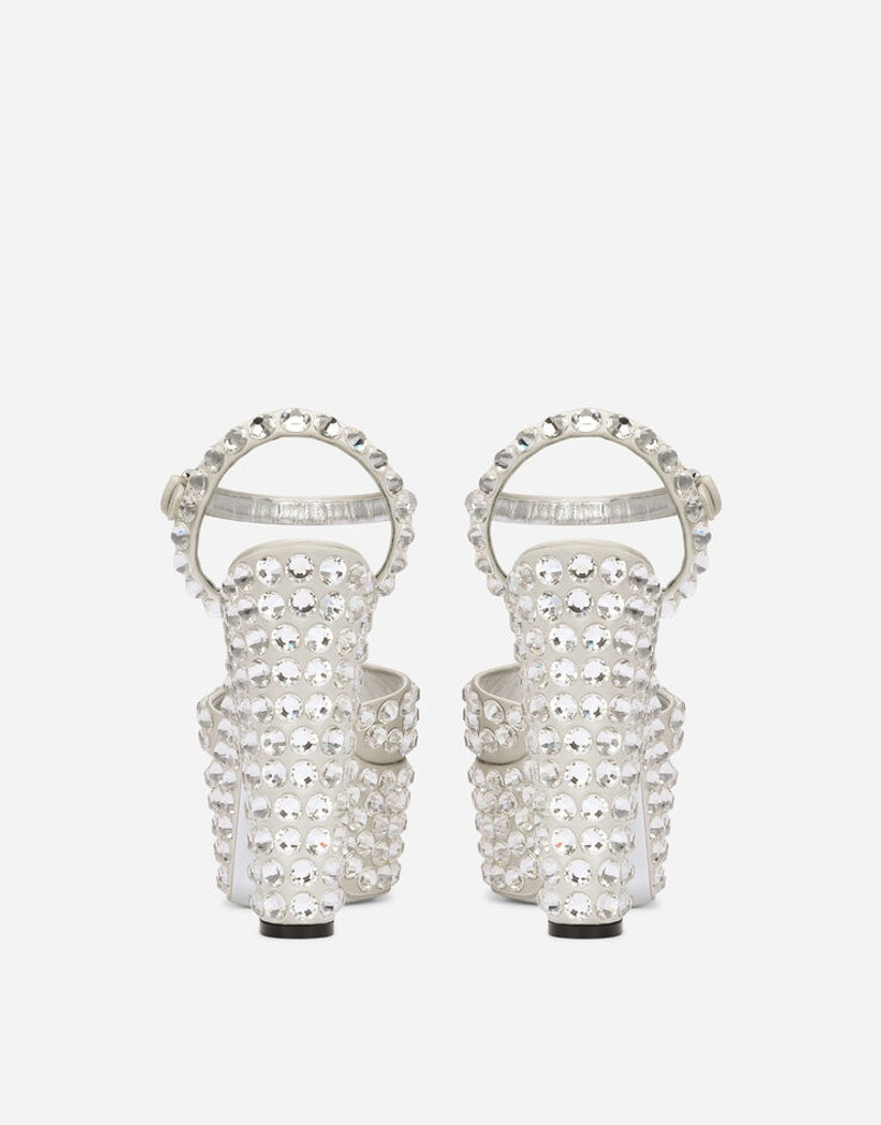 Dolce & Gabbana Satin platforms with fusible rhinestones outlook