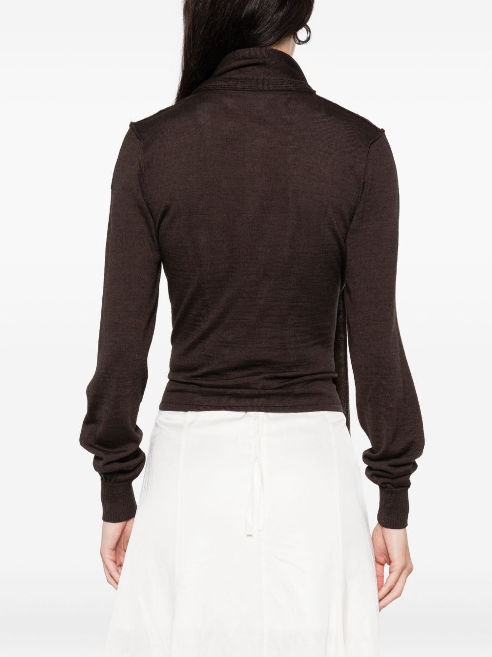 tie-neck button-detail top - 4