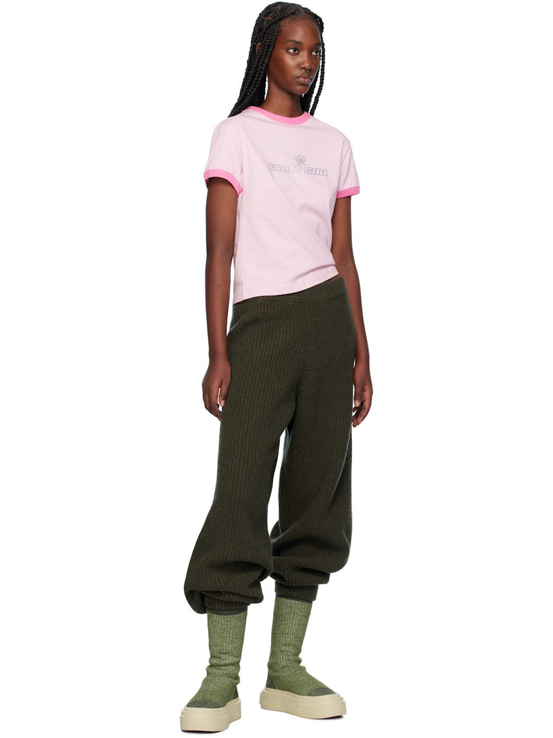 SKY HIGH FARM WORKWEAR Pink 'Farm Girl' Ringer T-shirt outlook