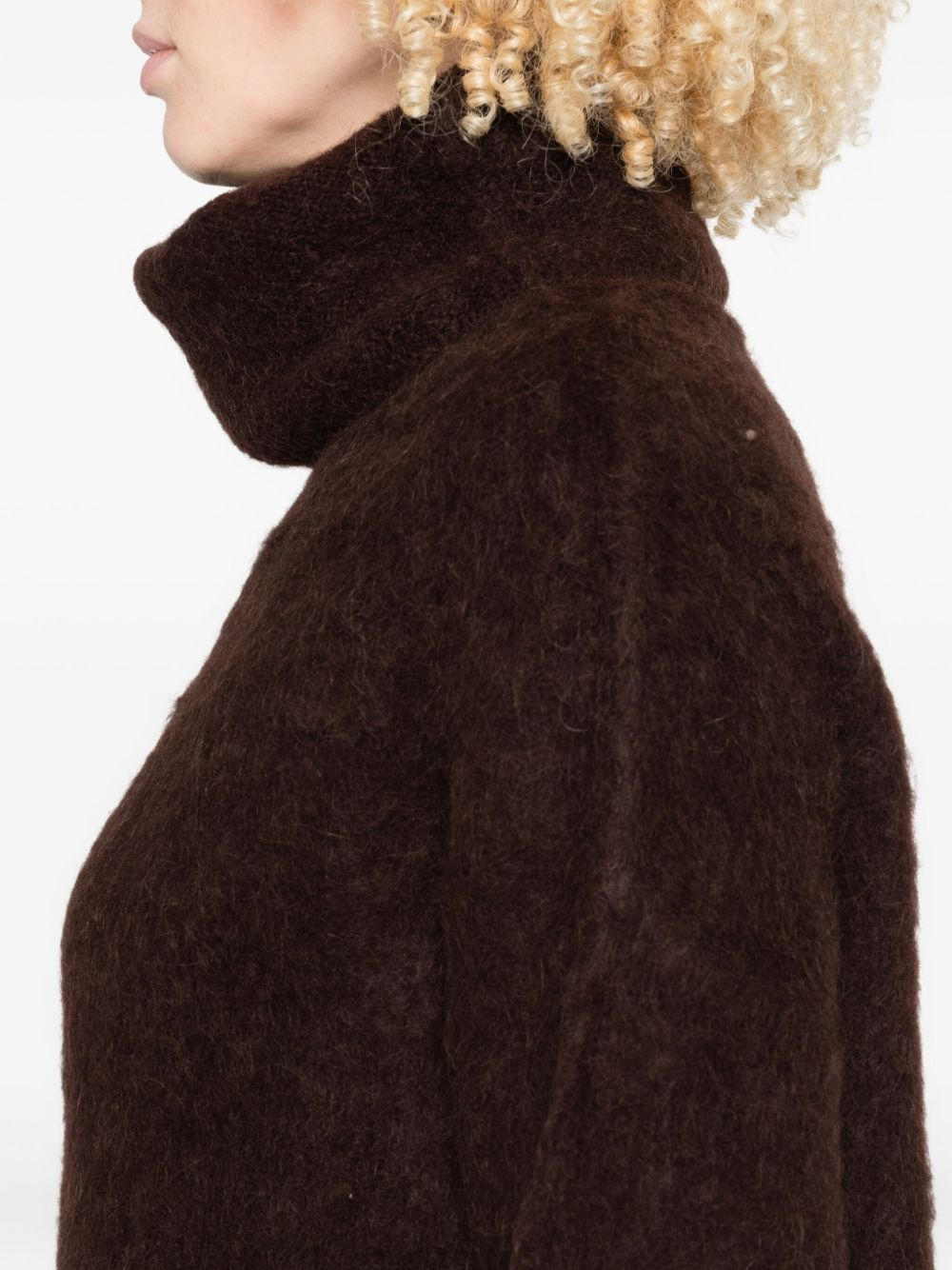 turtleneck fluffy sweater - 5