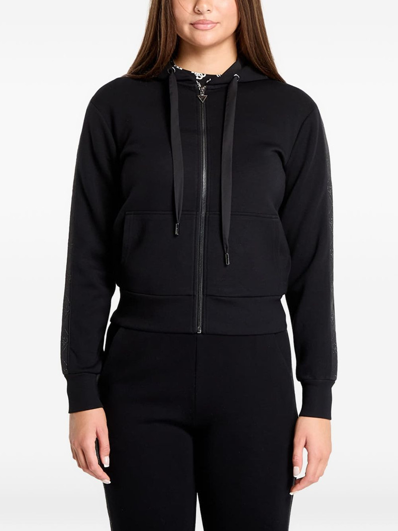 logo-tape zip-up hoodie 1