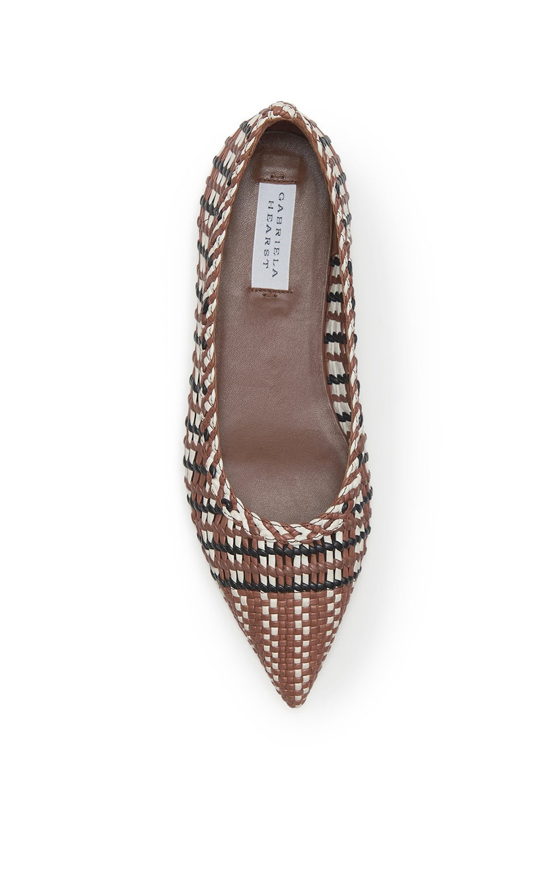 Aurora Braided Flat Shoe in Cognac Multi Leather 4