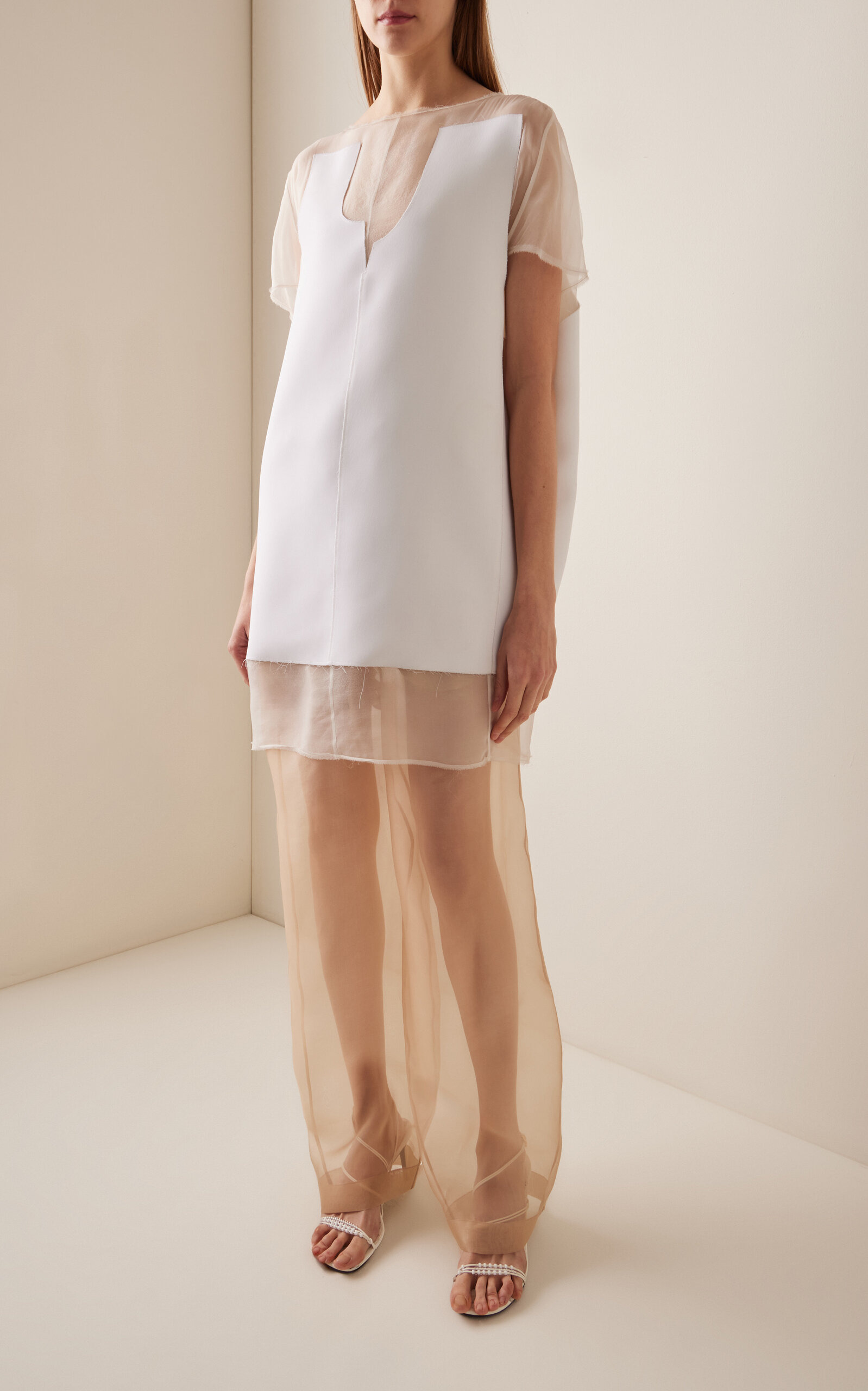 Trenton Organza Wide-Leg Pants tan - 3