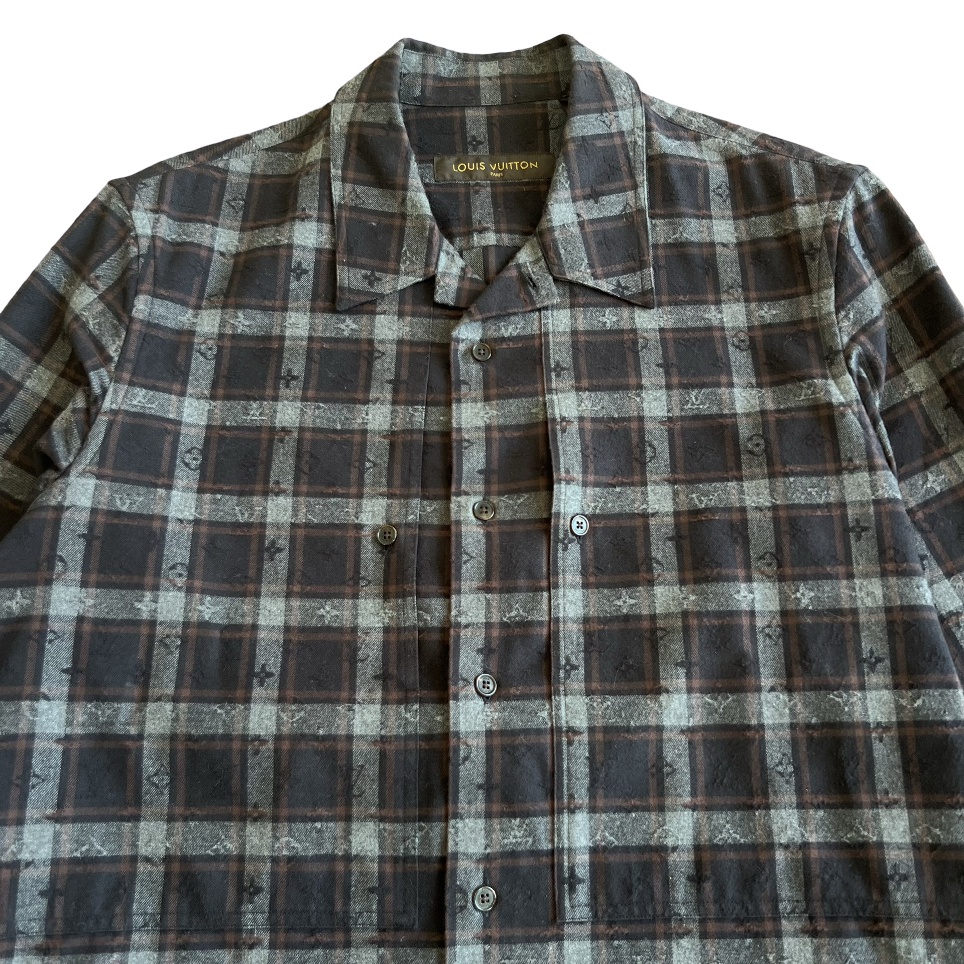 Louis Vuitton Monogram Flannel Button Up Shirt SZ XL - 2