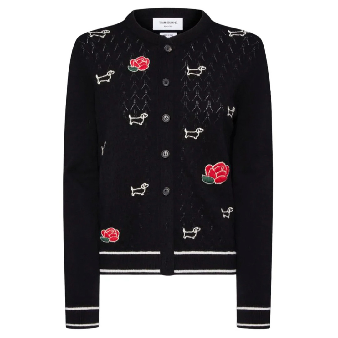 Emb Hector And Rose Pointelle Cardigan - 1
