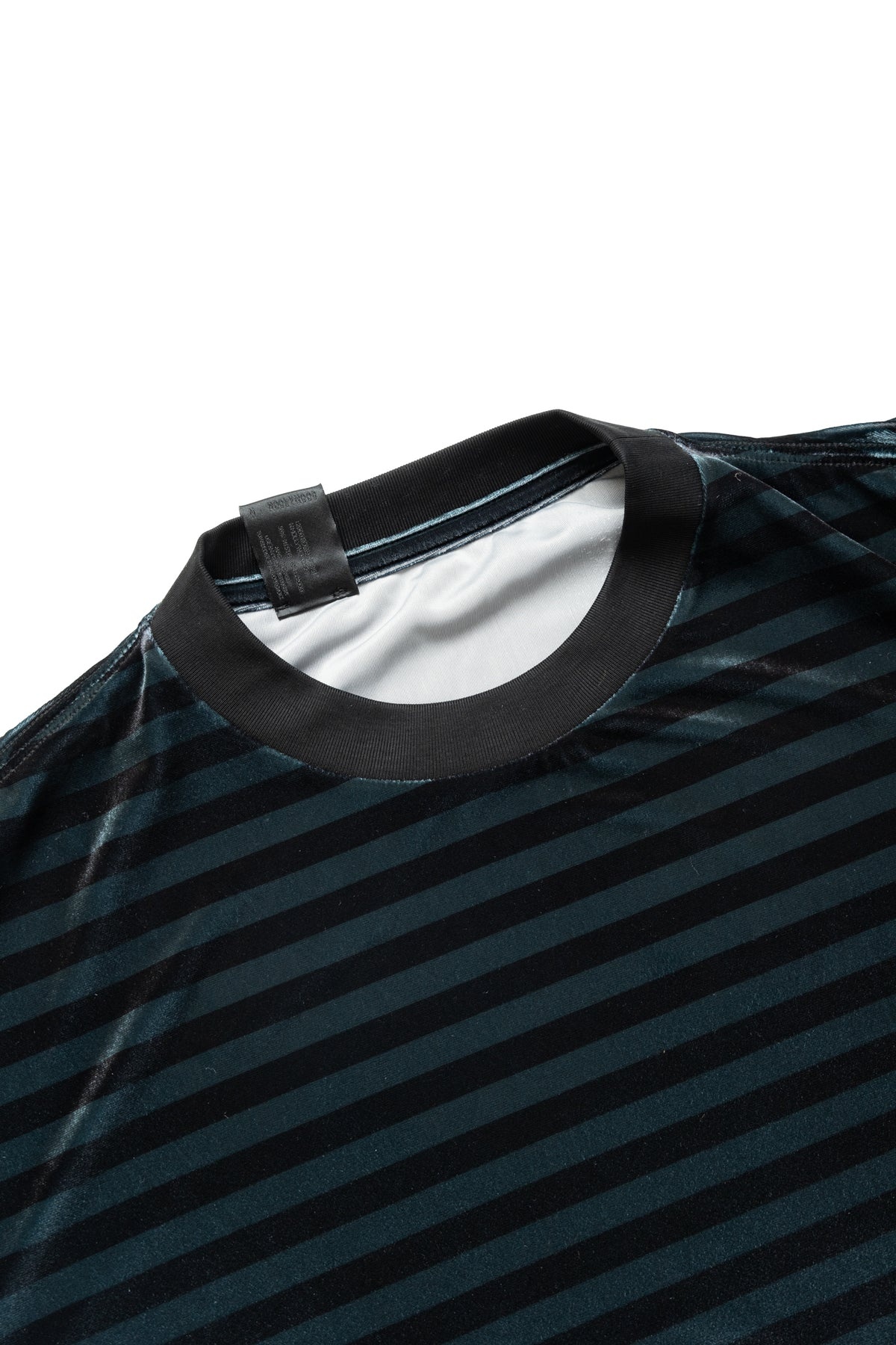 Crewneck Long Sleeve Velvet - Black Stripe - 5