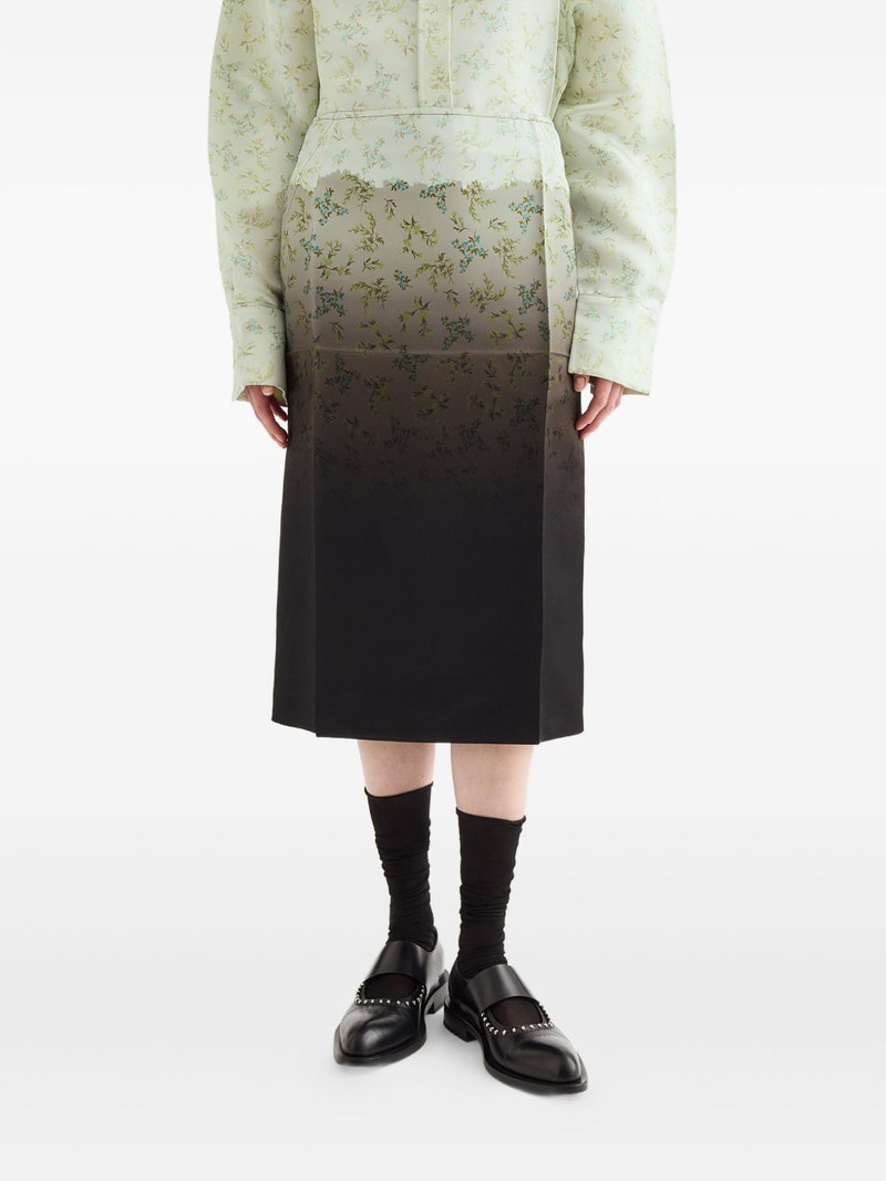 Jil Sander gradient floral-printed midi skirt outlook