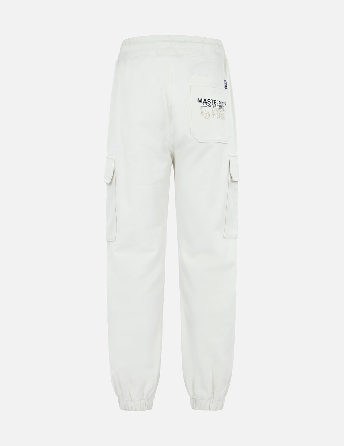 Brush Effect Logo Embroidery Cargo Sweatpants - 2