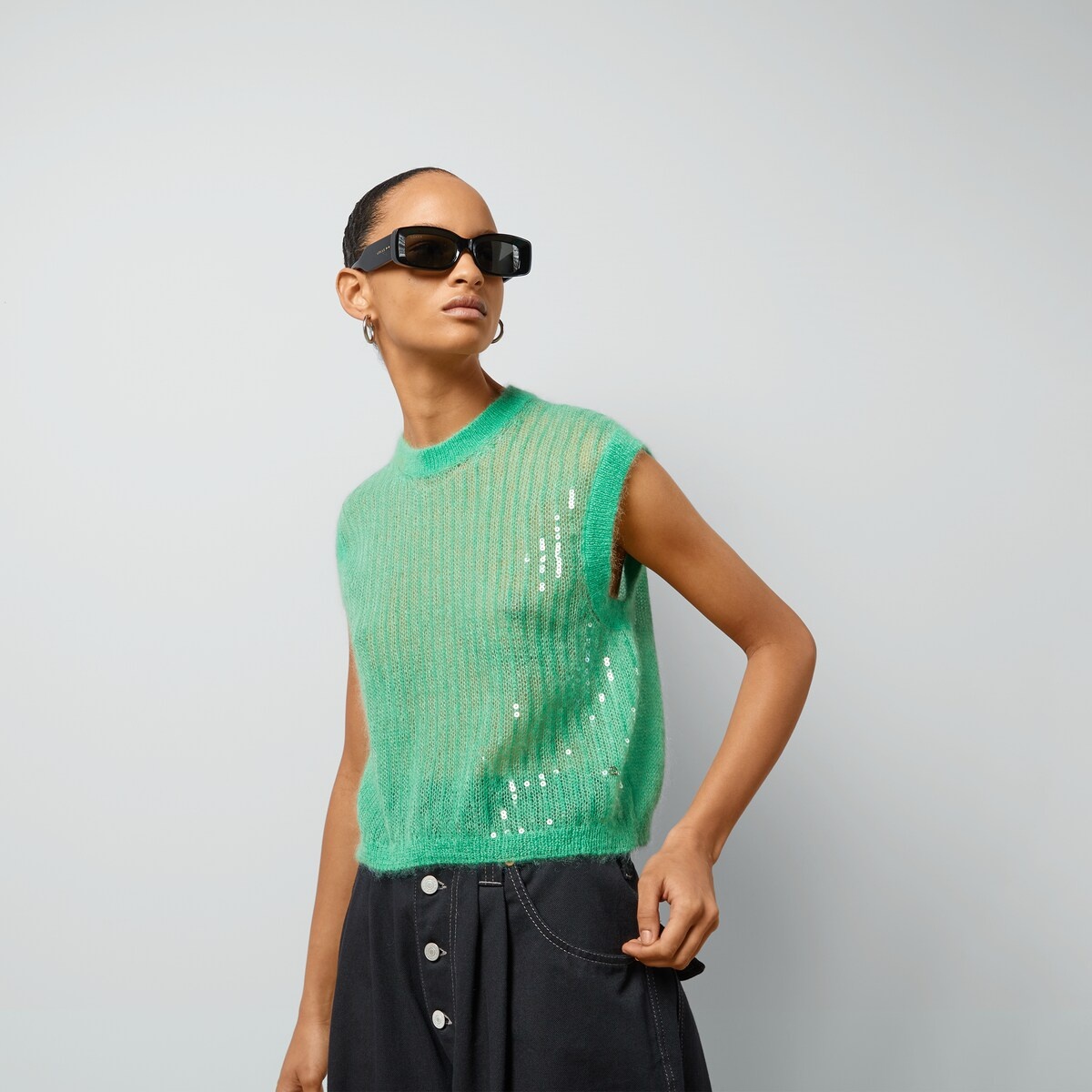 Mohair silk sleeveless top - 5