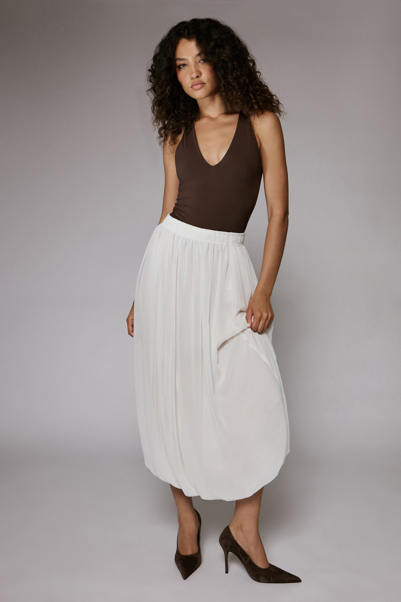 Corina Chiffon Maxi Skirt In Ivory 1