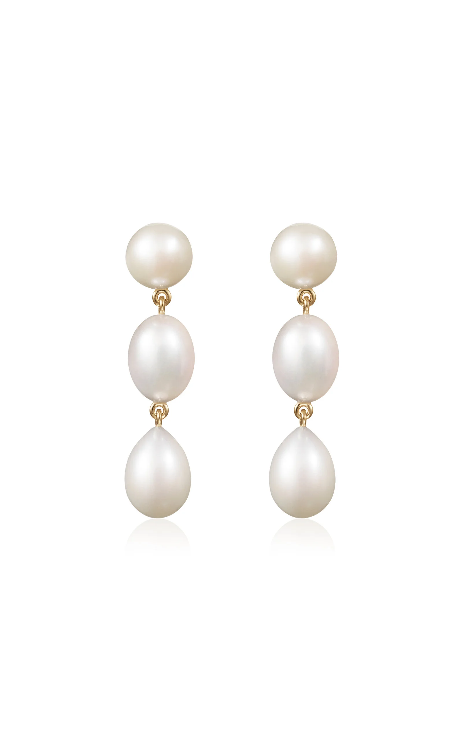 Amis Poire 14K Yellow Gold Pearl Earrings gold - 1