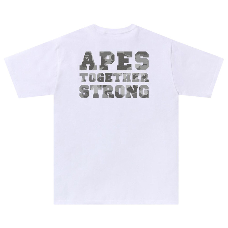 A BATHING APE® BAPE Honeycomb Camo College ATS Tee 'White/Grey' outlook