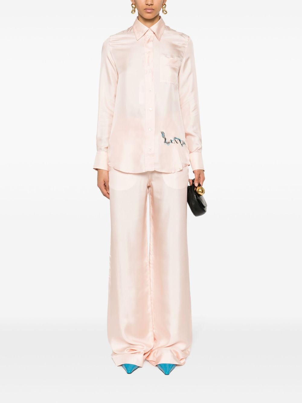 silk wide-leg trousers - 2