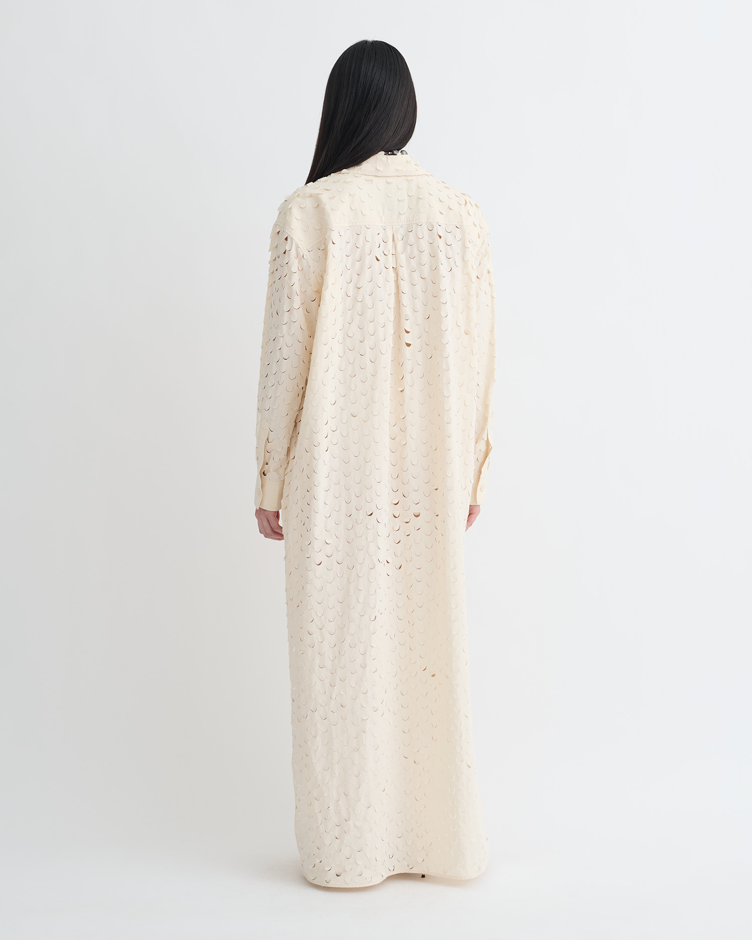 Laser-Cut Heavy Poplin Shirt Dress - 3
