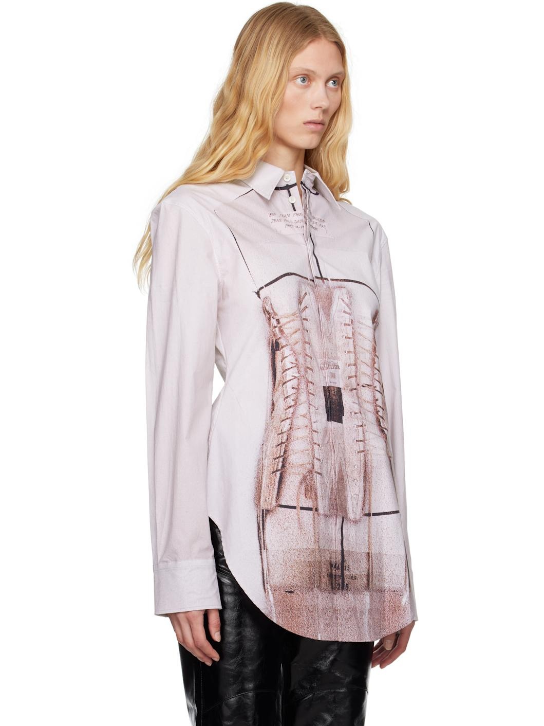 Pink 'The Trompe-L’Œil' Corset Shirt - 2