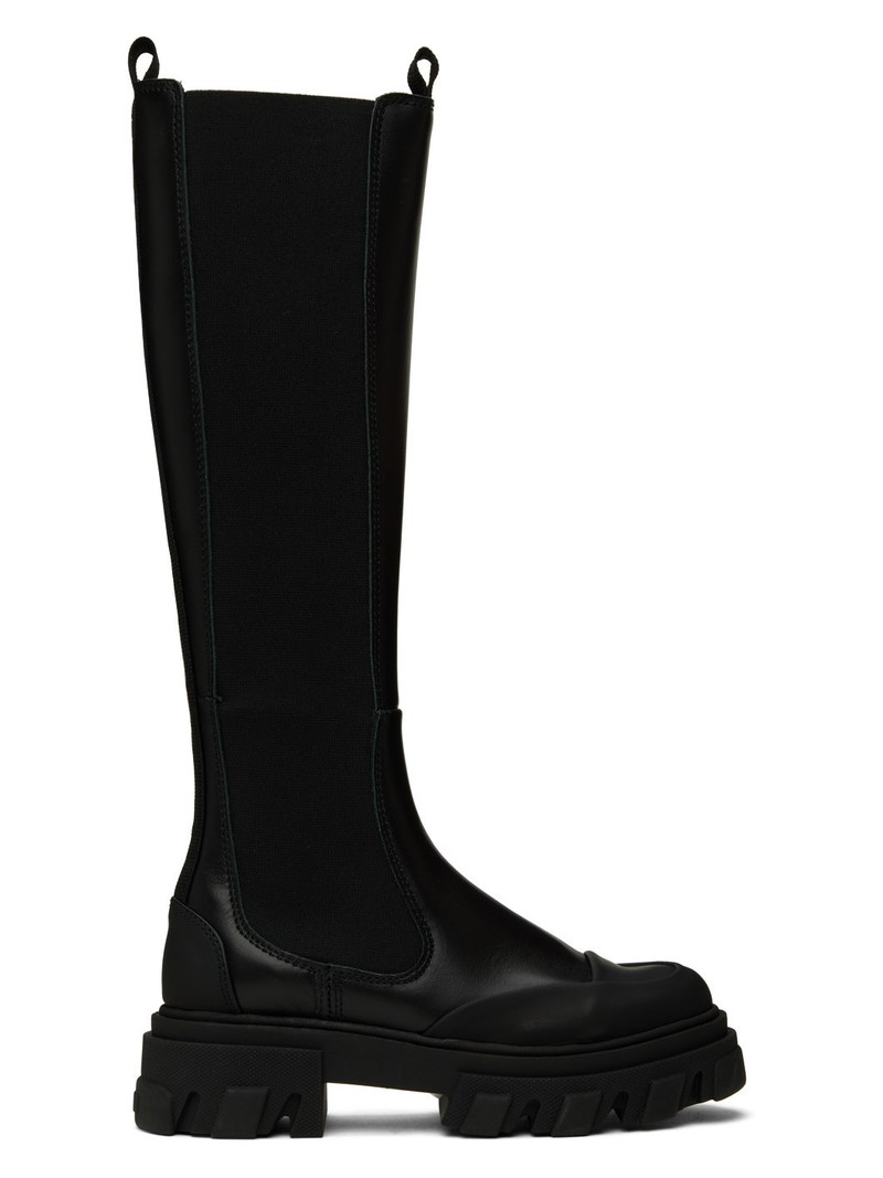 Black Cleated Chelsea Boots 1