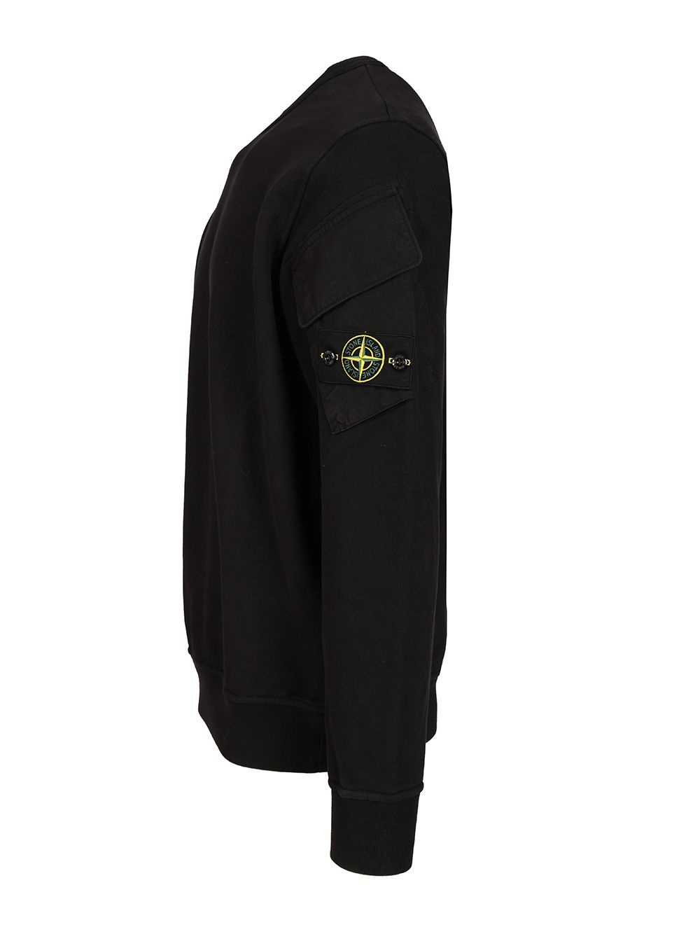 Crewneck Sweatshirt In Brushed Organic Cotton Sweatshirts Black - 3