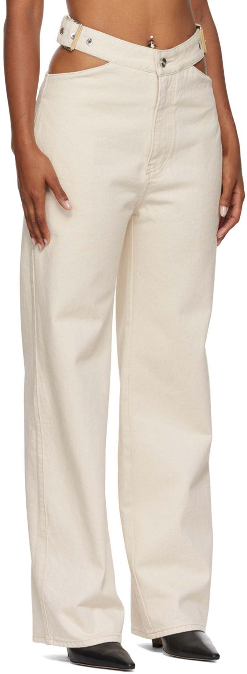 Dion Lee Beige Y-Front Jeans outlook