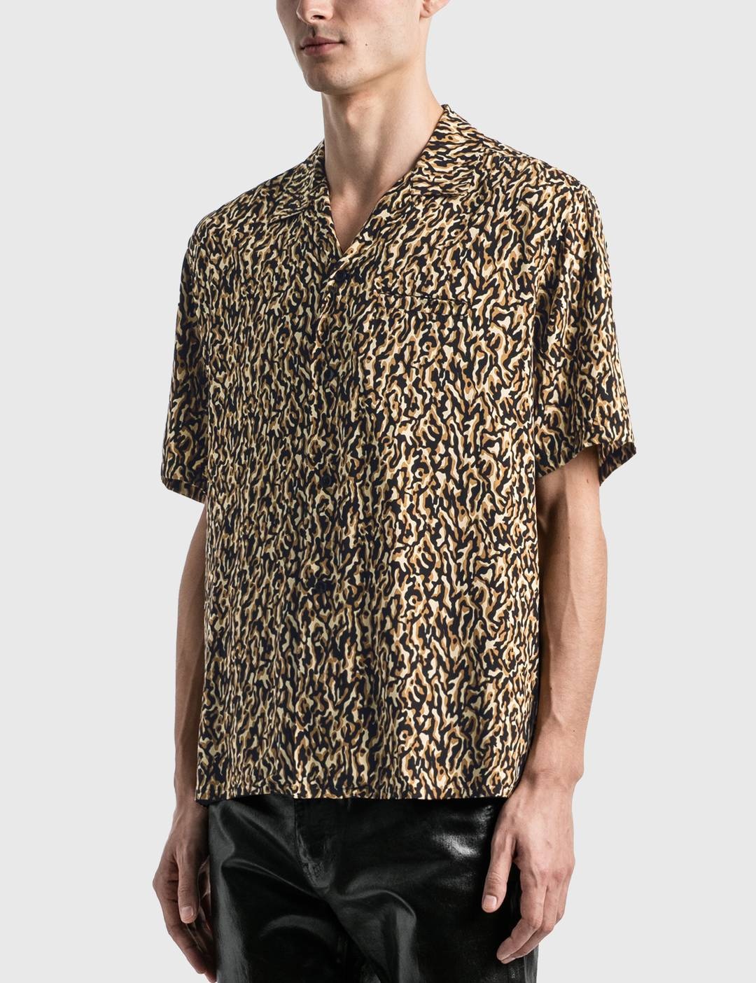 Leopard Print Camouflage Shark Collar Shirt - 2